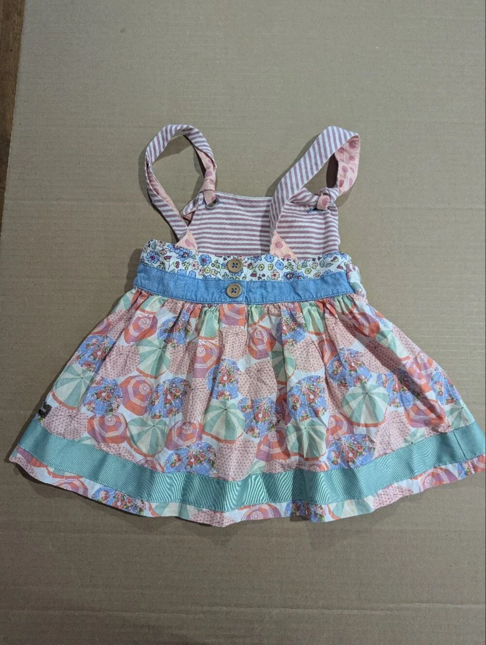 Matilda Jane Girls Whimsical Floral Umbrella Sun Dress Sz 4 *GUC So Cute! 🥰